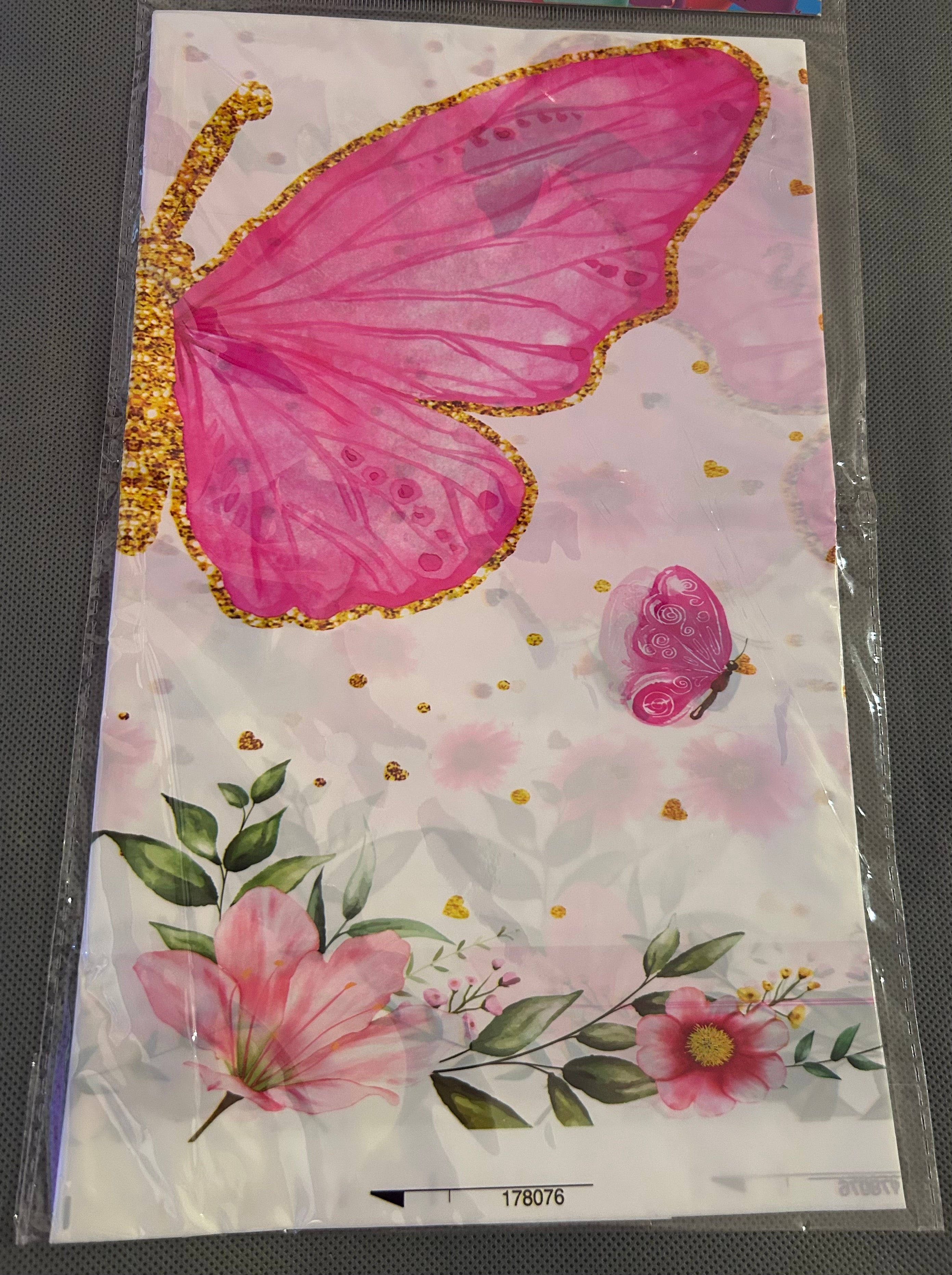 Butterfly pink and white party set