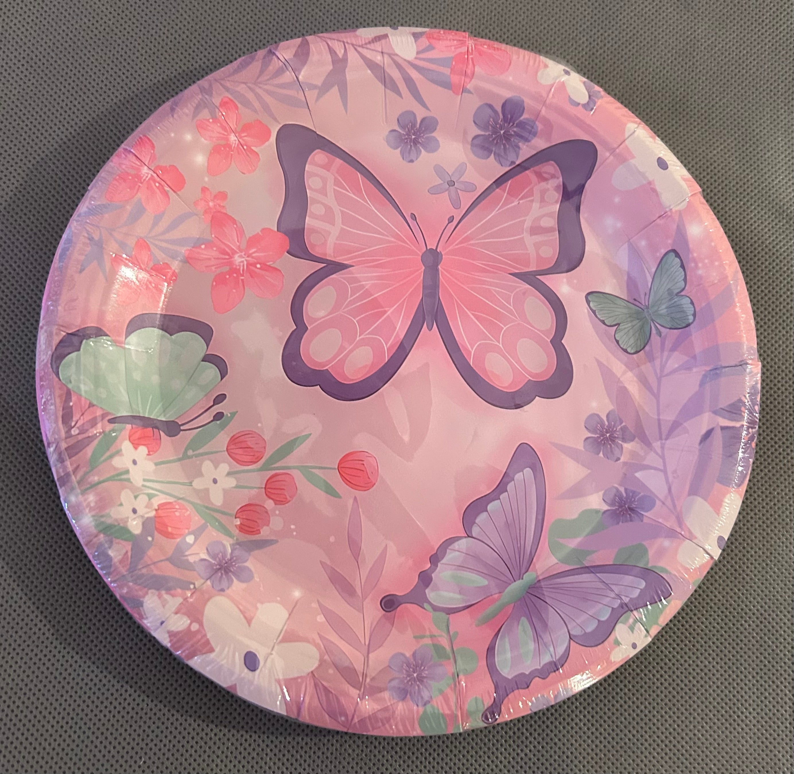 Butterfly pink and white party set