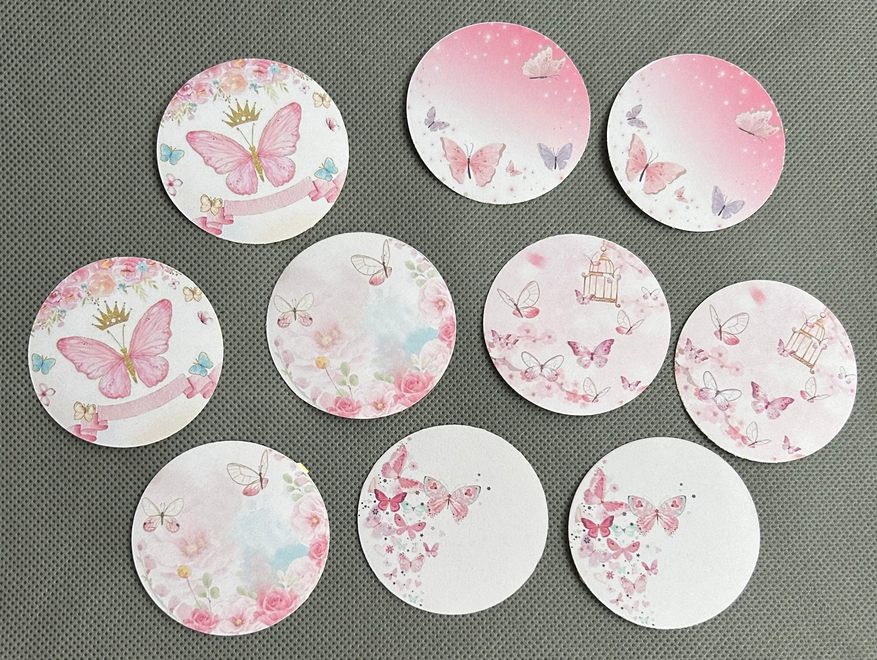 Butterfly pink and white party set