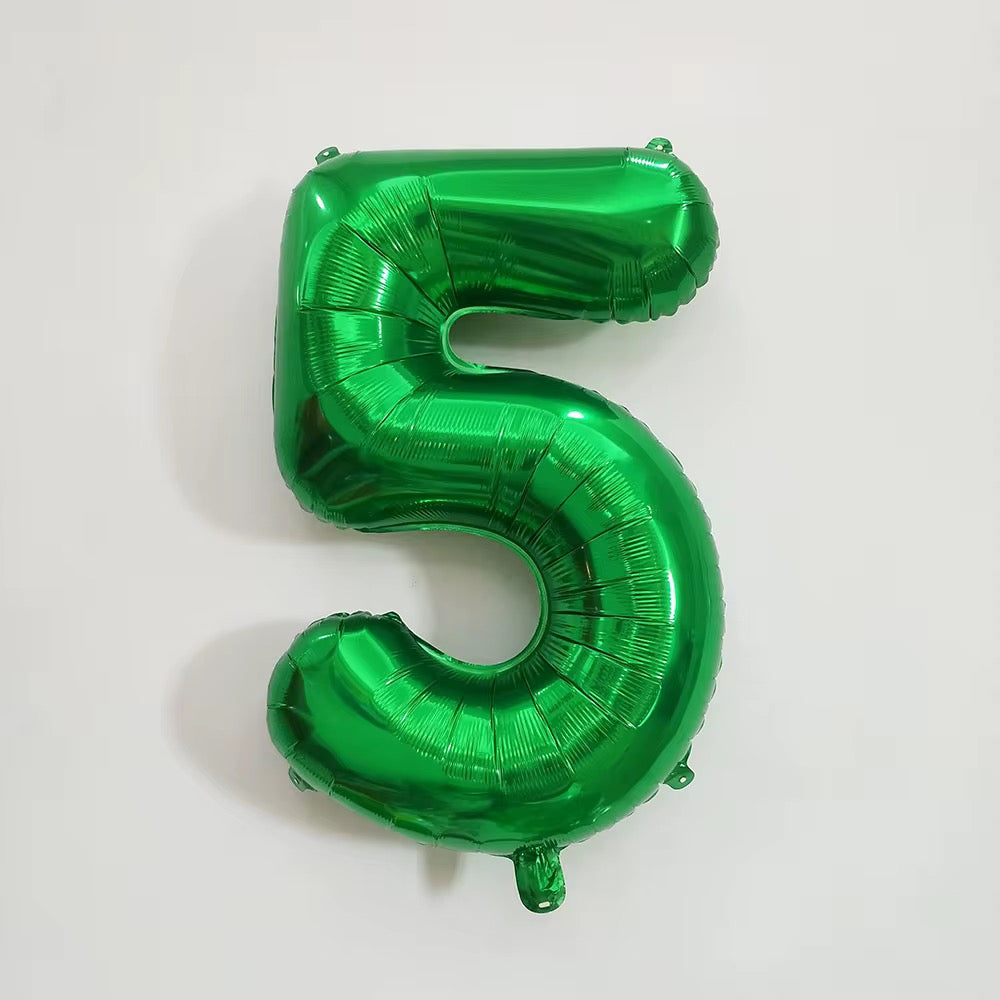 Green number balloons