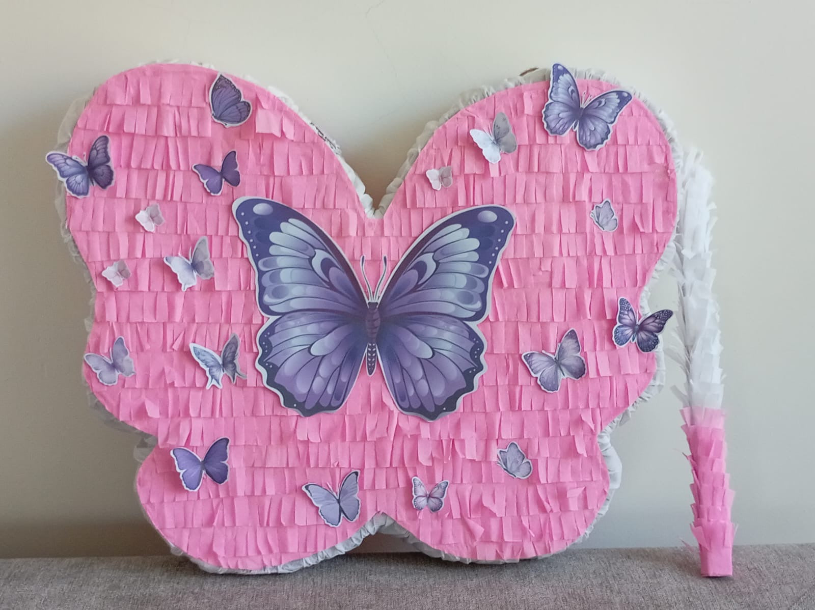 Butterfly pink and white party set