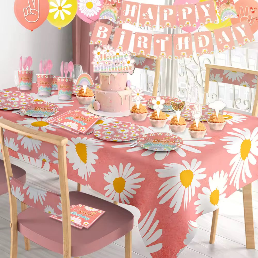 Daisy Flowers pink party set