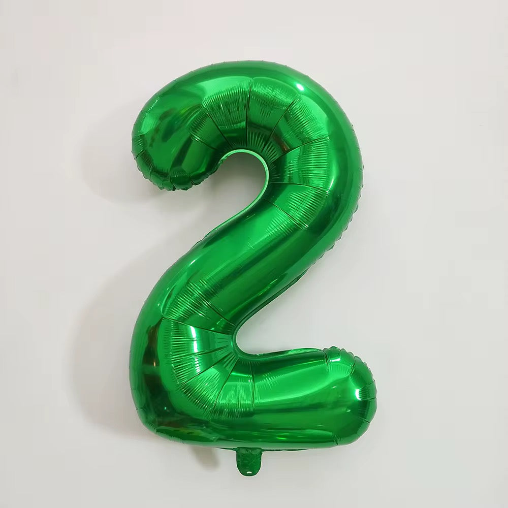 Green number balloons