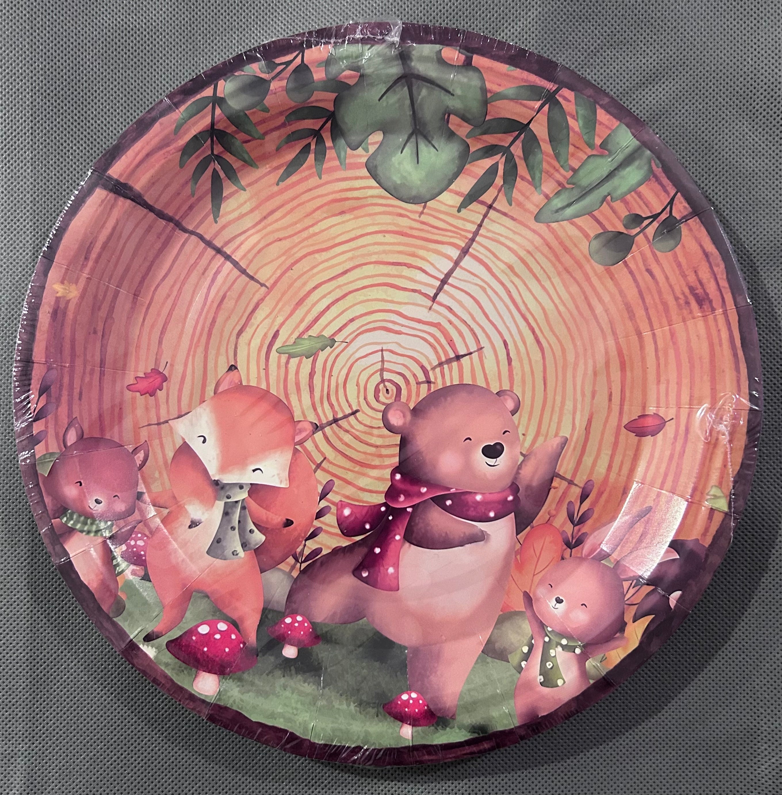 Wood forest animals party set