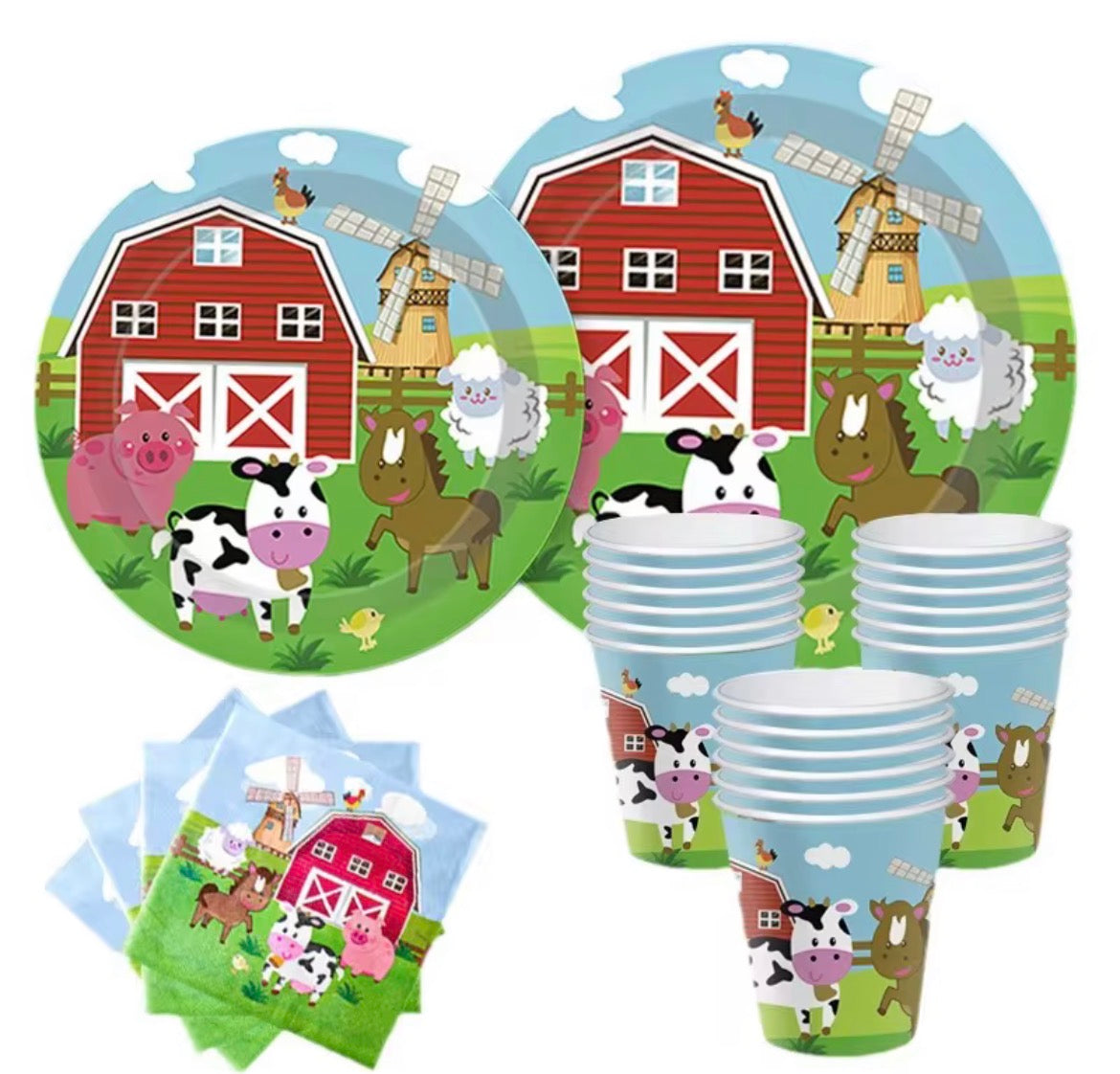 Farm animal party set