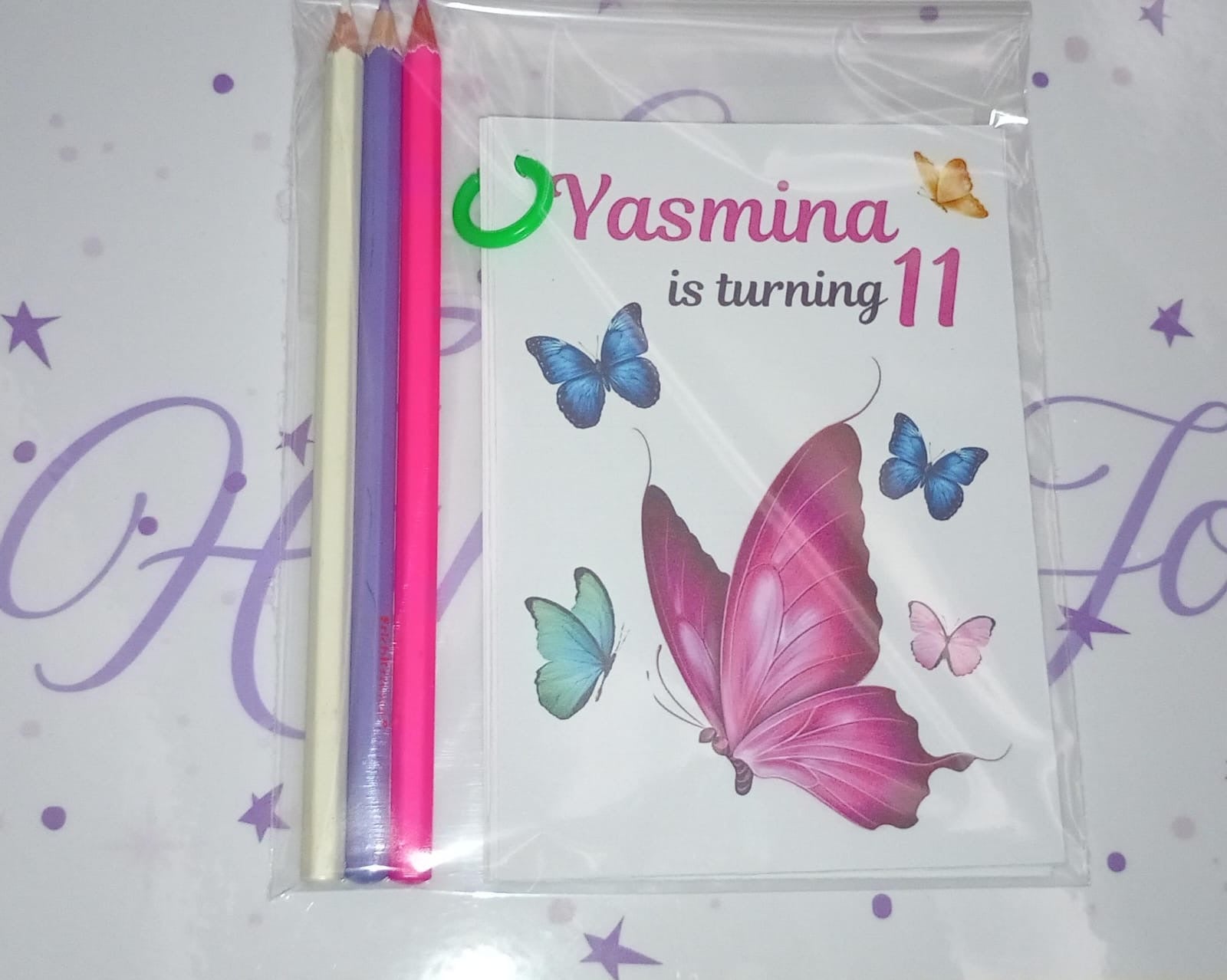 Butterfly pink and white party set