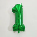 Green number balloons