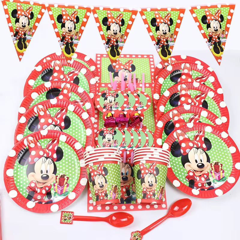 Minnie mouse red party set