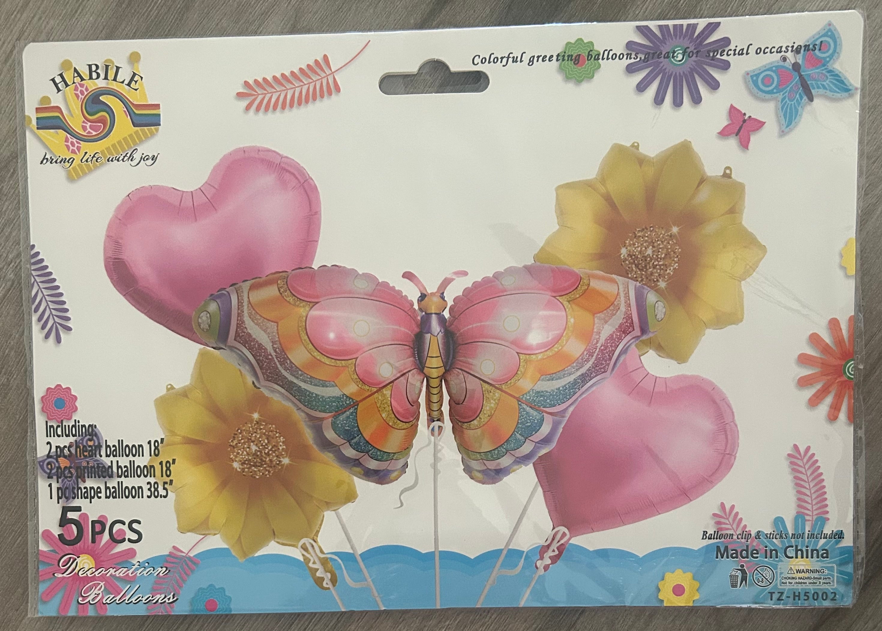 Butterfly pink and white party set