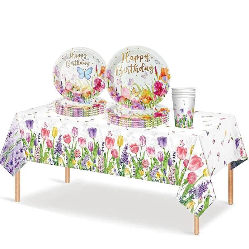Spring flowers party set