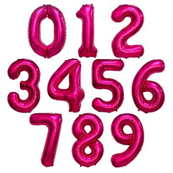 Fuchsia Number Balloon