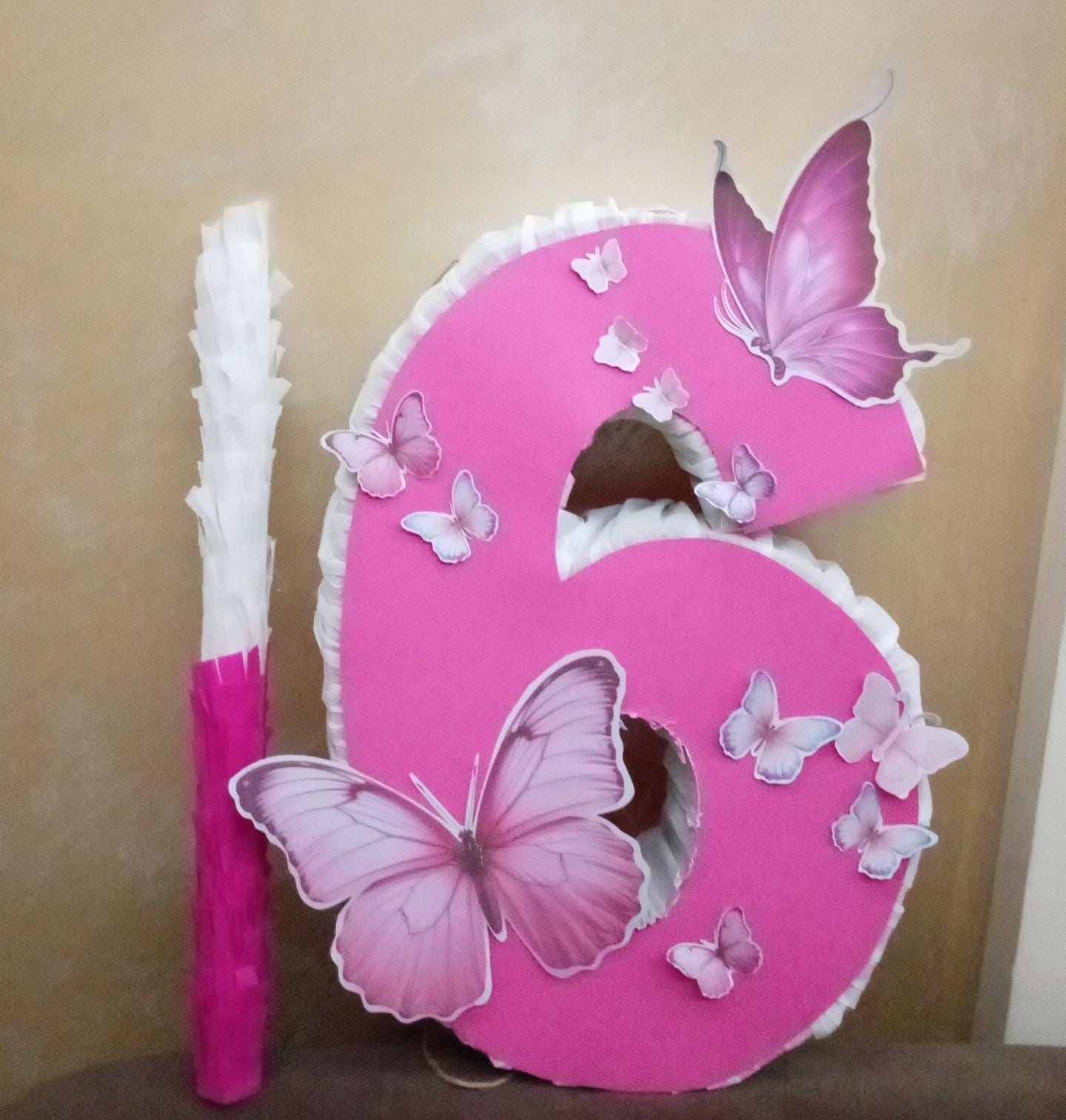 Butterfly pink and white party set