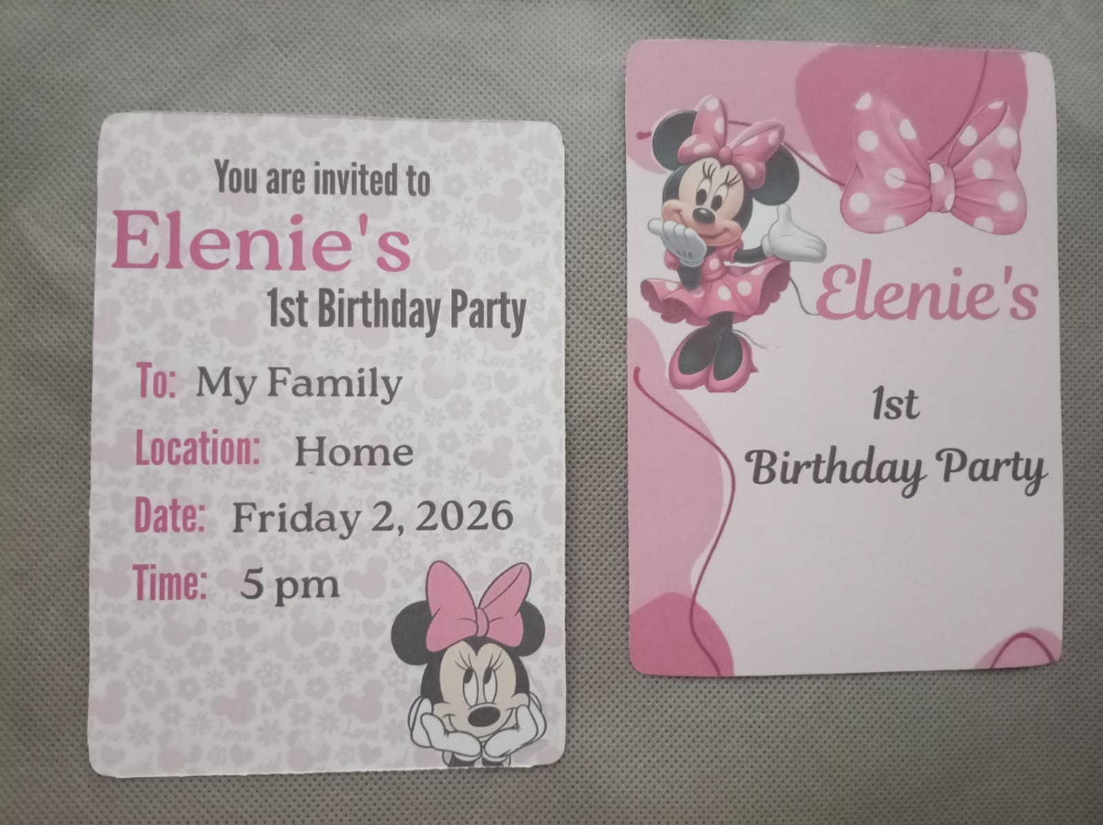 Minnie mouse pink party set