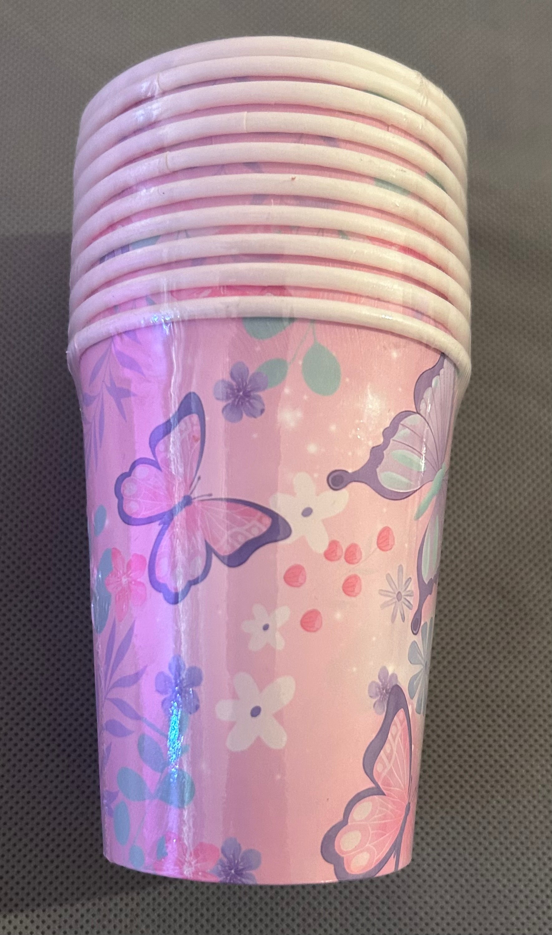 Butterfly pink and white party set