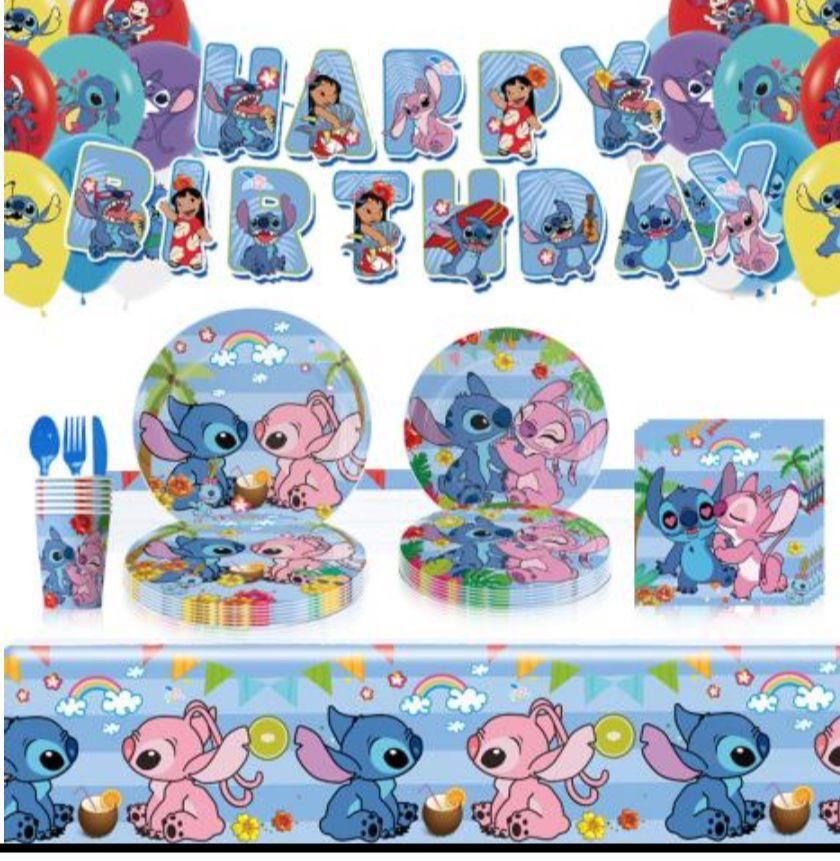 Stitch pink & blue party set