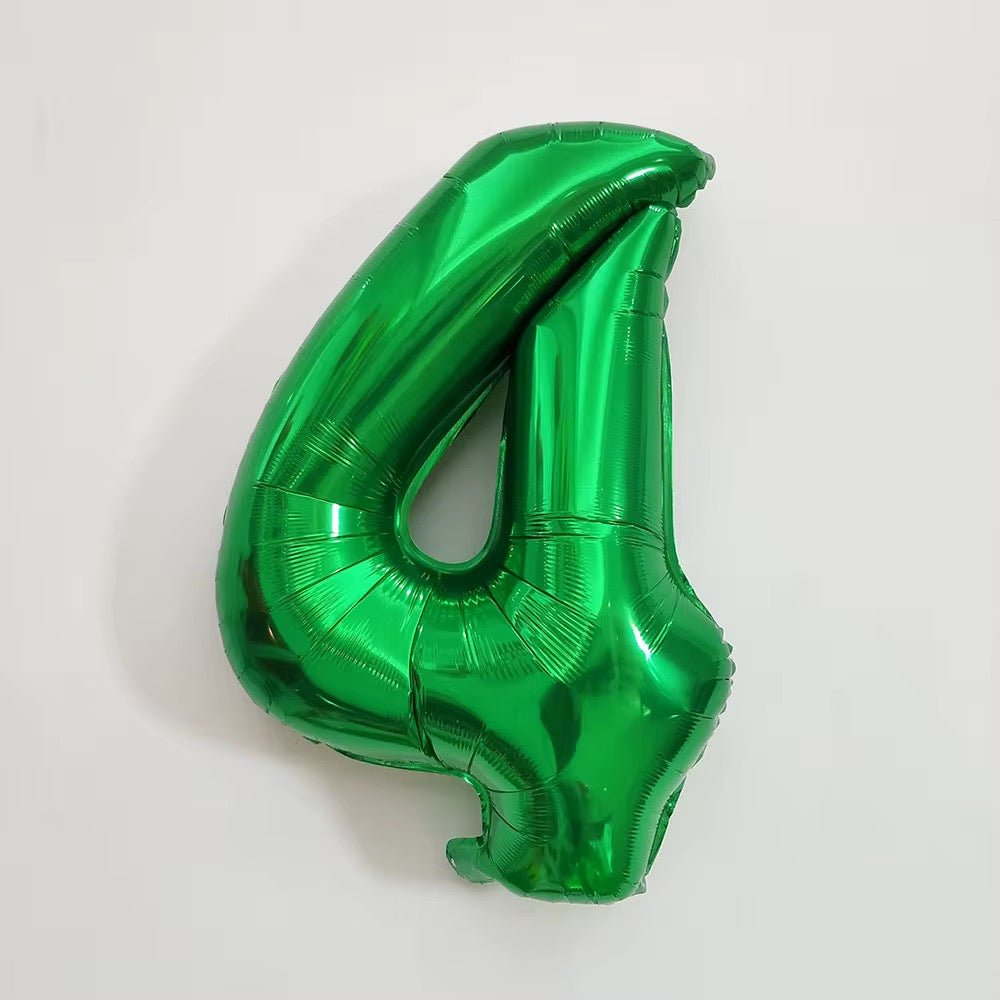 Green number balloons
