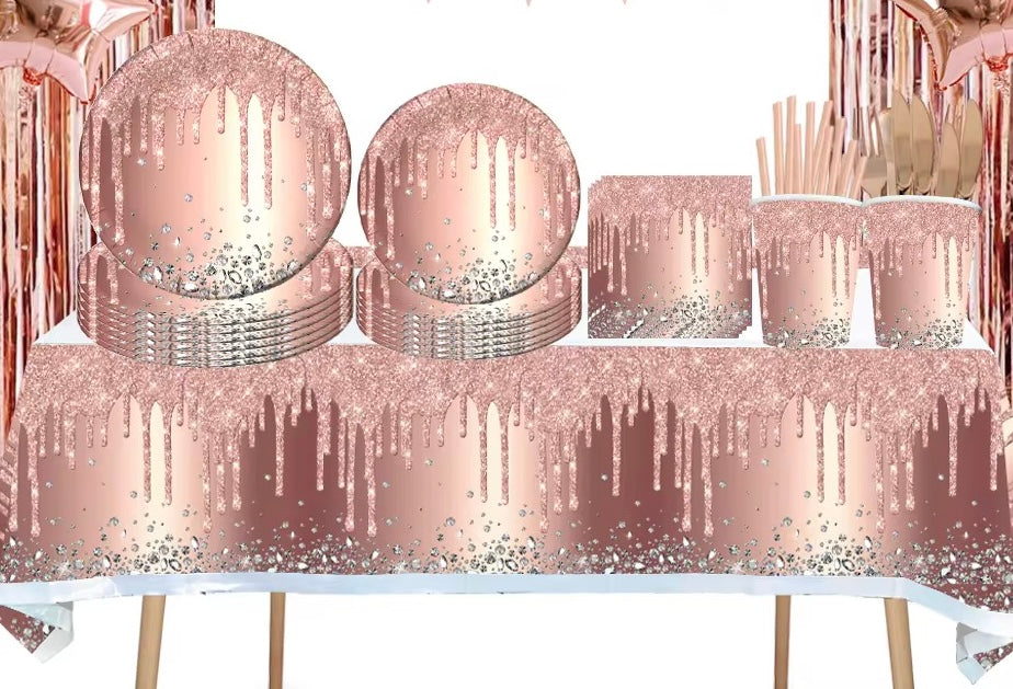 Rose gold diamond party set