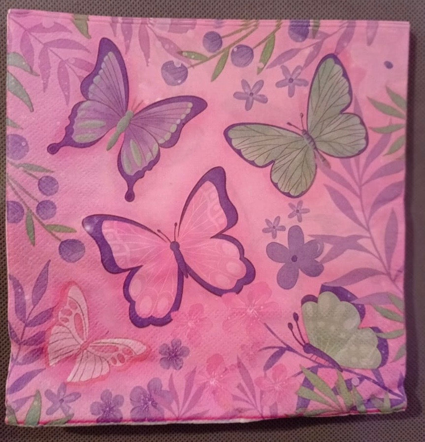 Butterfly pink and white party set