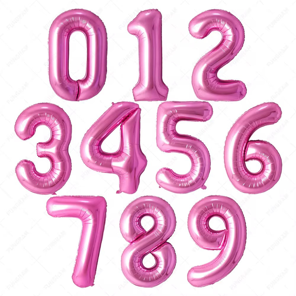 Pink number balloon 100cm