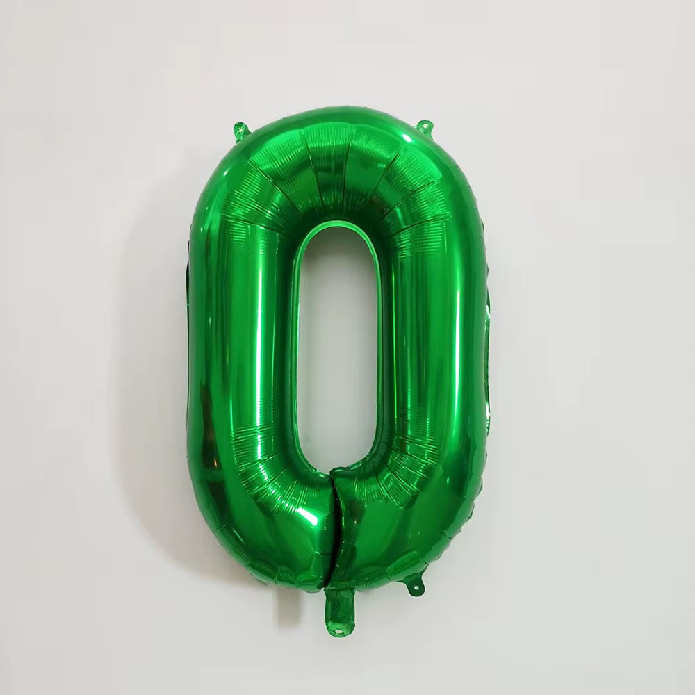 Green number balloons