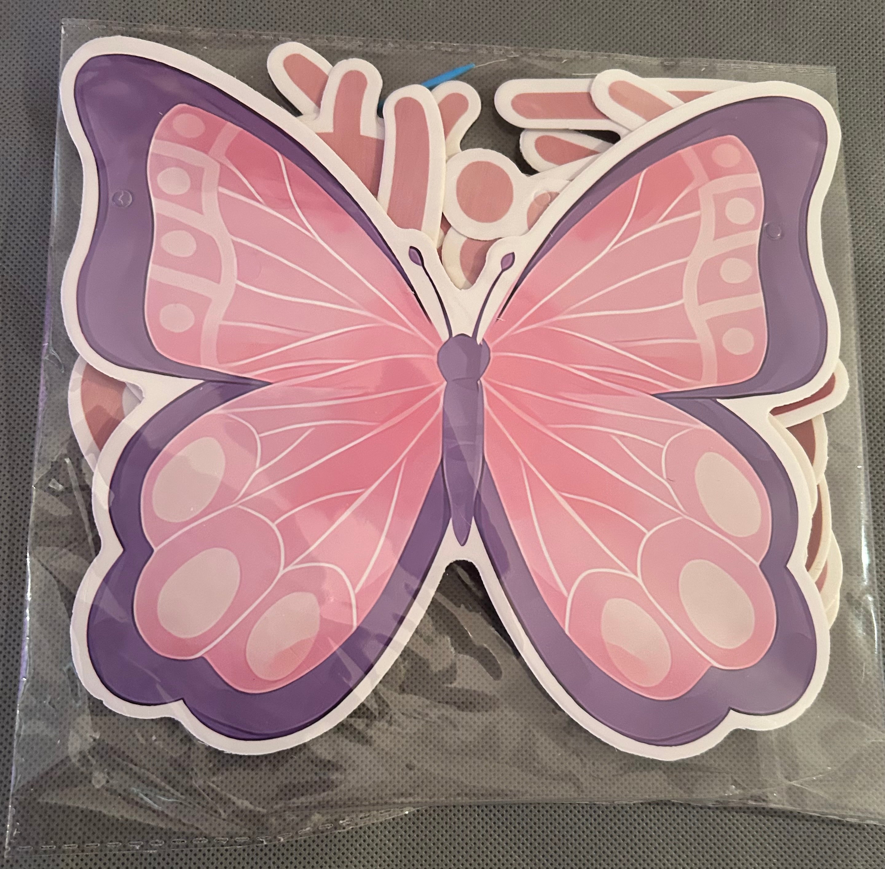 Butterfly pink and white party set