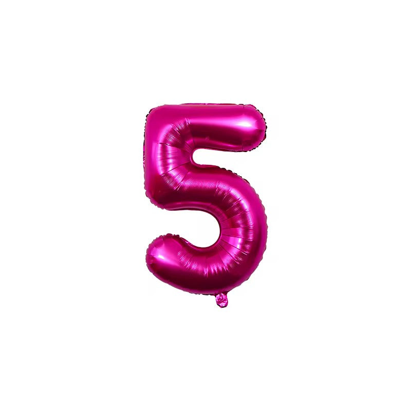 Fuchsia Number Balloon