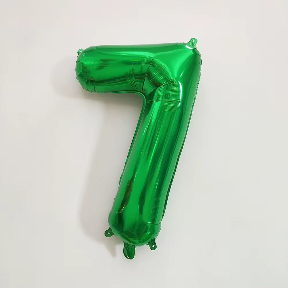 Green number balloons