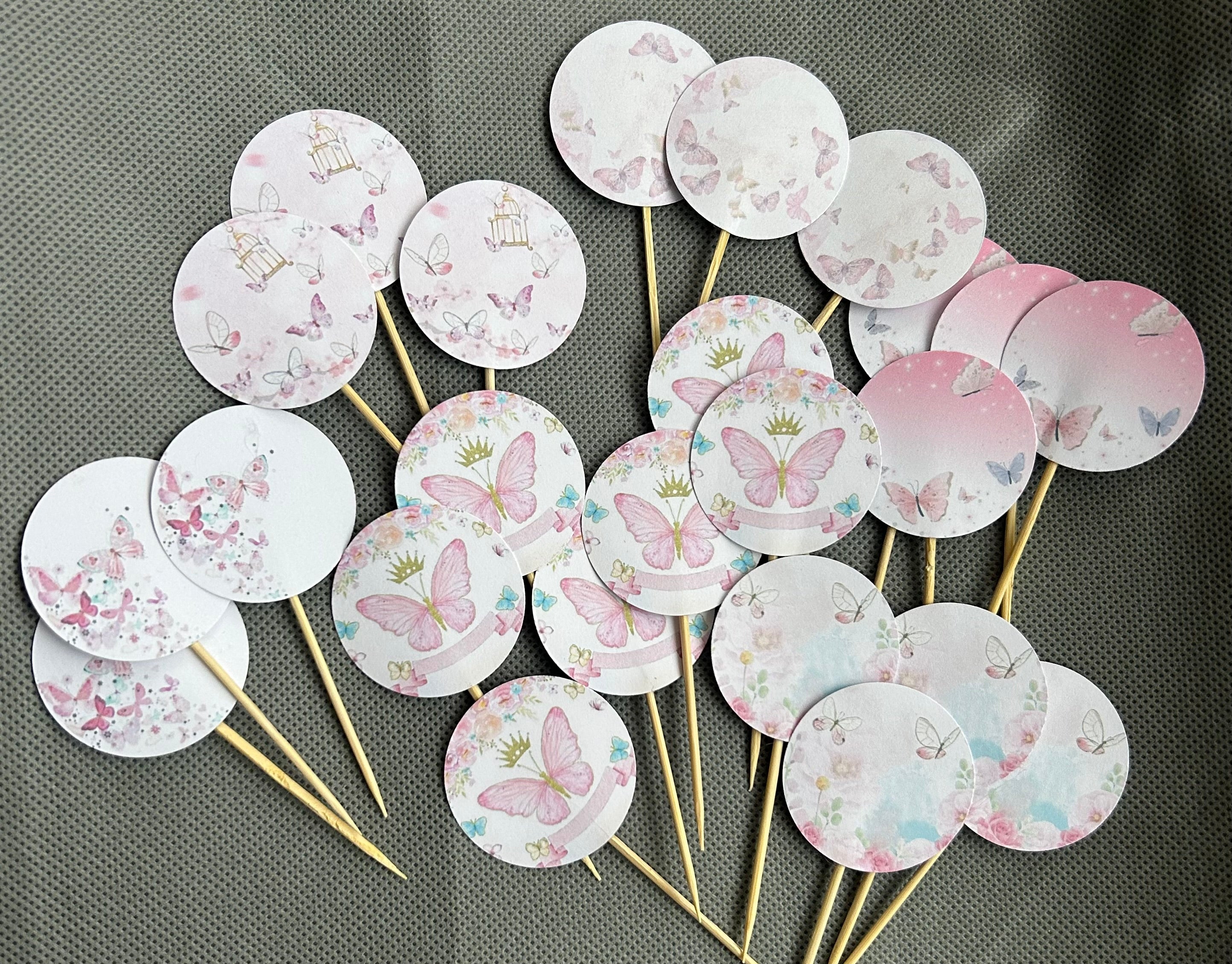 Butterfly pink and white party set