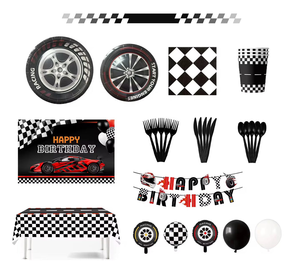 Racing car party set