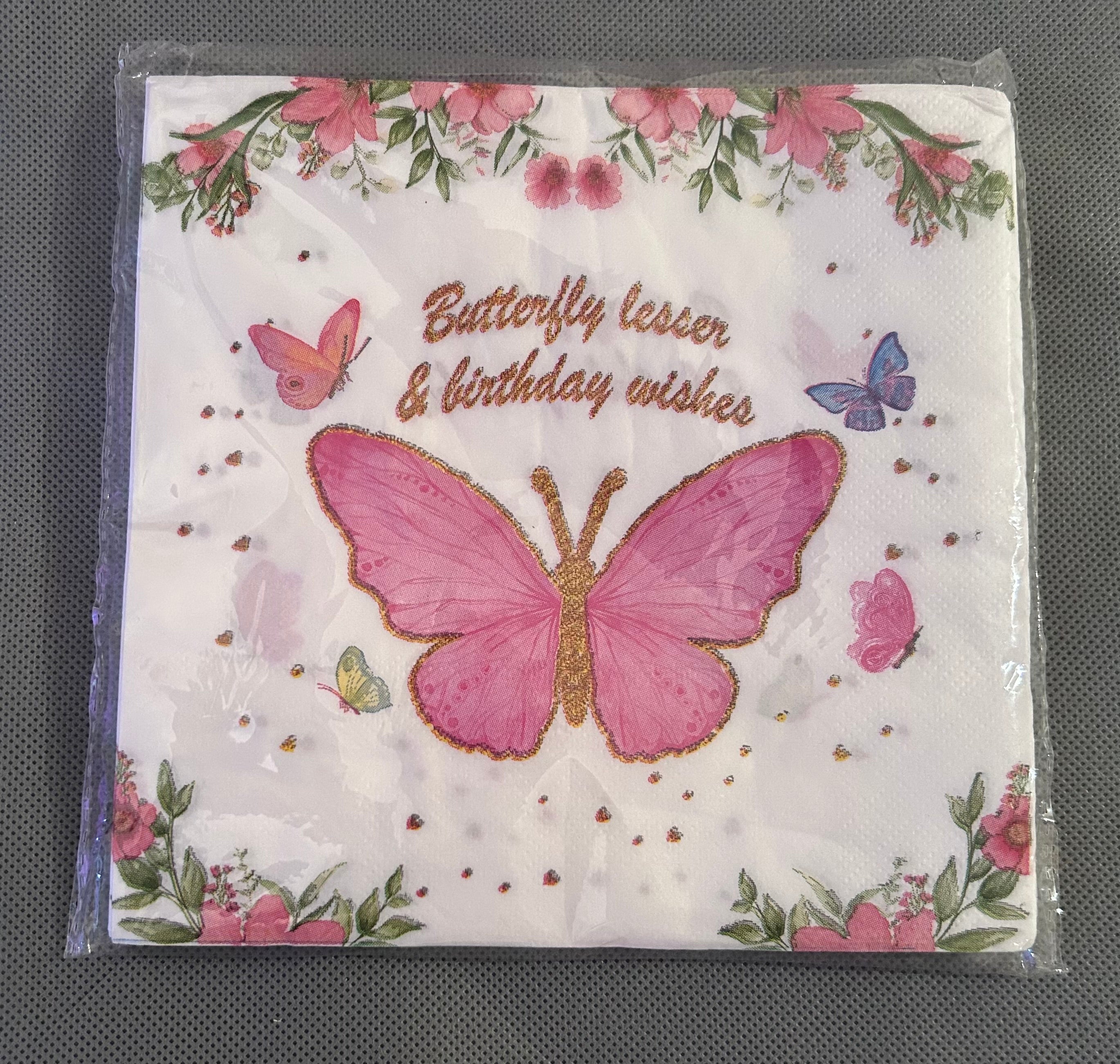 Butterfly pink and white party set