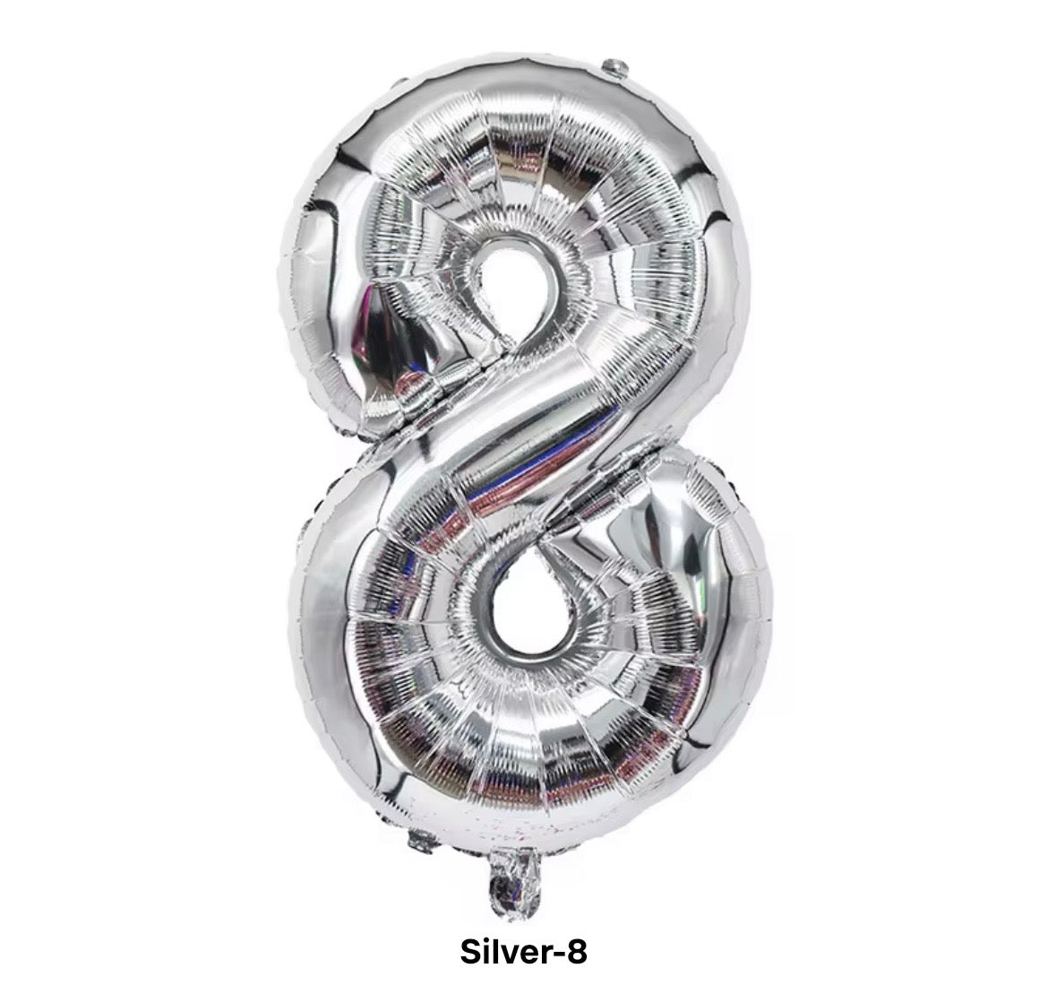 Silver number balloon 100cm